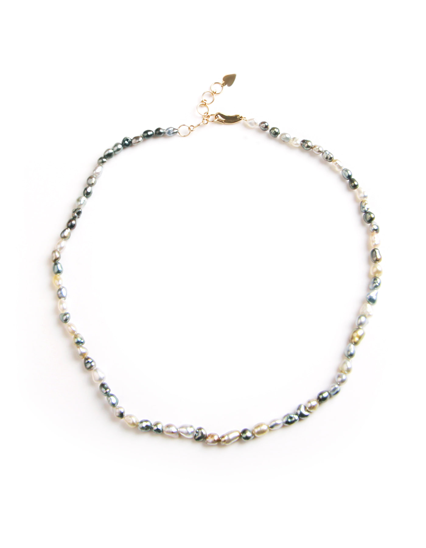 [14k] Pebble Pearl Necklace